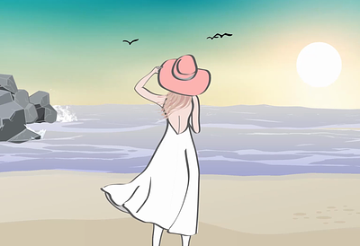 Women Sea View animation