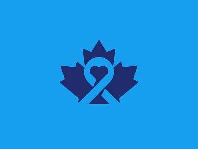 Canadian Oncology - Logomark branding canada care health heart identity l leaf logo design logomark maple modern oncology professional ribbon service simple support symbol treatment