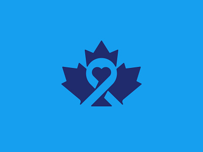 Canadian Oncology - Logomark branding canada care health heart identity l leaf logo design logomark maple modern oncology professional ribbon service simple support symbol treatment