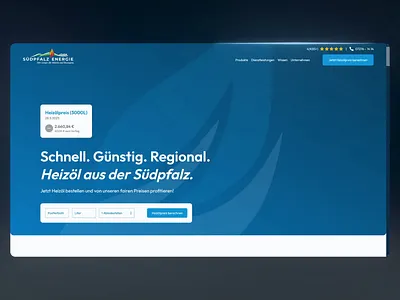 Digital Ordering Platform for Suedpfalz Energie astro chart design form oil order product website