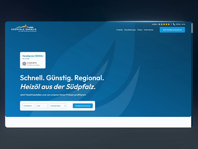 Digital Ordering Platform for Suedpfalz Energie astro chart design form oil order product website
