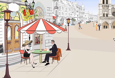 Restaurant Outside views animation