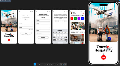 Travel and Hospitality App branding graphic design logo ui