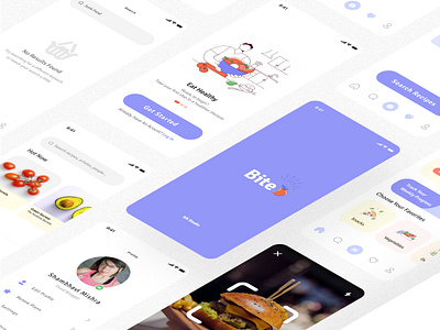 Healthy Food App app design typography ui ux
