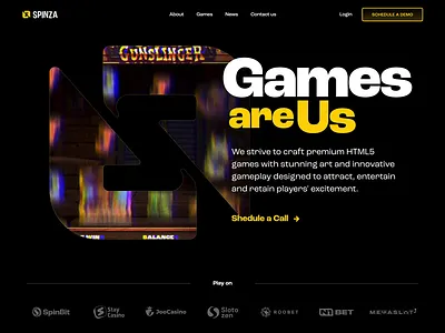 Spinza. Home Screen Animation animation igaming illustration landing page slots ui ux website