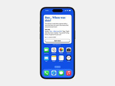 Urban Dictionary Widget — app for learning slang ios productdesign ui widget