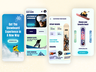Snowboard clean modern ecommerce mobile sports game app design booking business clean creative ecommerce game gaming app health management app minimal mobile app ride skateboard snowboard sports sports app startup tracking app trending 2023 trending app