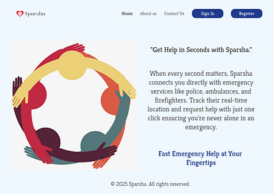 Sparsha: Emergency Health Service Center typography ui ux website
