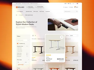 ecluso UI - Product list branding card clean design desk e commerce ecommerce figma framework landing page minimal online store shop simple store template text ui uikit ux