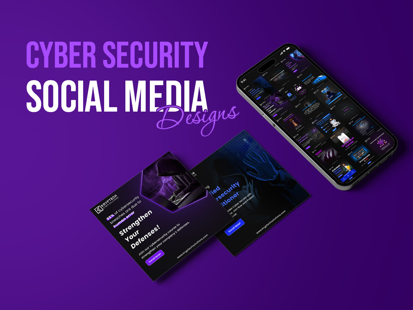Social Media designs for Cyber security Company branding chevli chevli vatsal design graphic design india kryptech kryptech cyber kryptech cyber solutions logo designer marketing posts post design social media post design social media post designer social media post ideas surat ui vatsal vatsal chevli veecodes