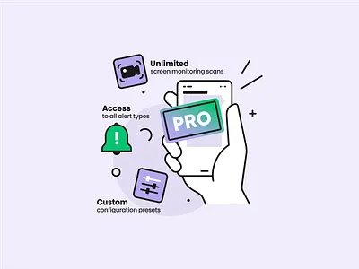 Welcome screen access alert bell branding custom design graphic design icon icon set illustration logo message notification phone pro record screen settings user vector