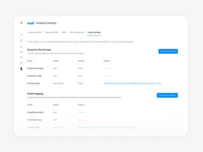 Fuell: Export reports feature design accountability accountant blue finance freelance product product design spain ui visual design web web design