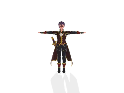 Character Name: Kael Virethorn Platform: VRChat 3d anime blender branding cartoon design open for commission rig stallion studio limited sword vrchat
