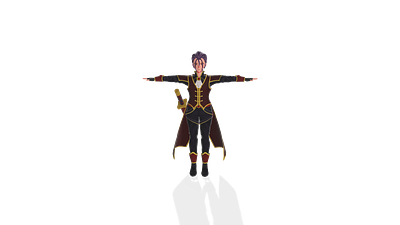 Character Name: Kael Virethorn Platform: VRChat 3d anime blender branding cartoon design open for commission rig stallion studio limited sword vrchat