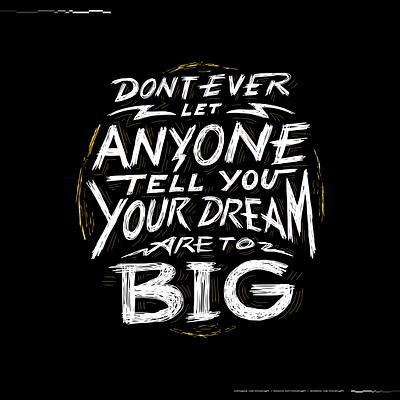 Dream Big custom lettering design drawing flat design graphic design hand lettering handdrawn illustration lettering lettering quote merchandise posters typography vintage