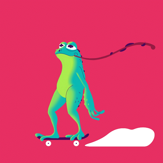 Skater Toad animation art frame by frame frog graphic design illustration skating toad