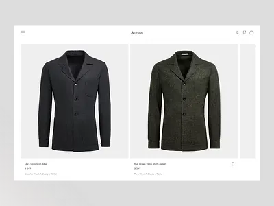 Ecommerce minimal - Product Page UXUI add to cart buy cart design e commerce ecommerce mens clothing minimal minimalism minimalistic product page shop shopify shopping suits ui ux web shop