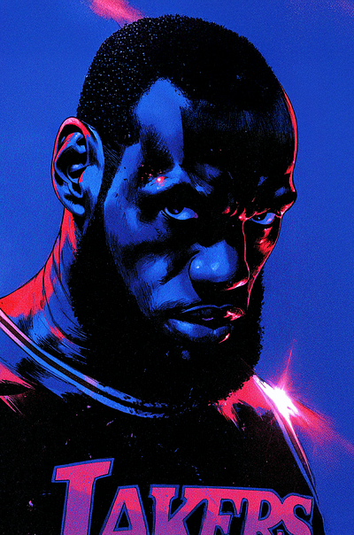 Lebron - Ai'ed ai art ai illustration character digital art future art illustration illustrator lebron james legend los angeles lakers nba nba illustration people portrait portrait illustration procreate
