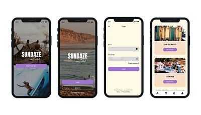 SUNDAZE Surf Club - UI Design design graphic design mobile typography ui ux webdesign website