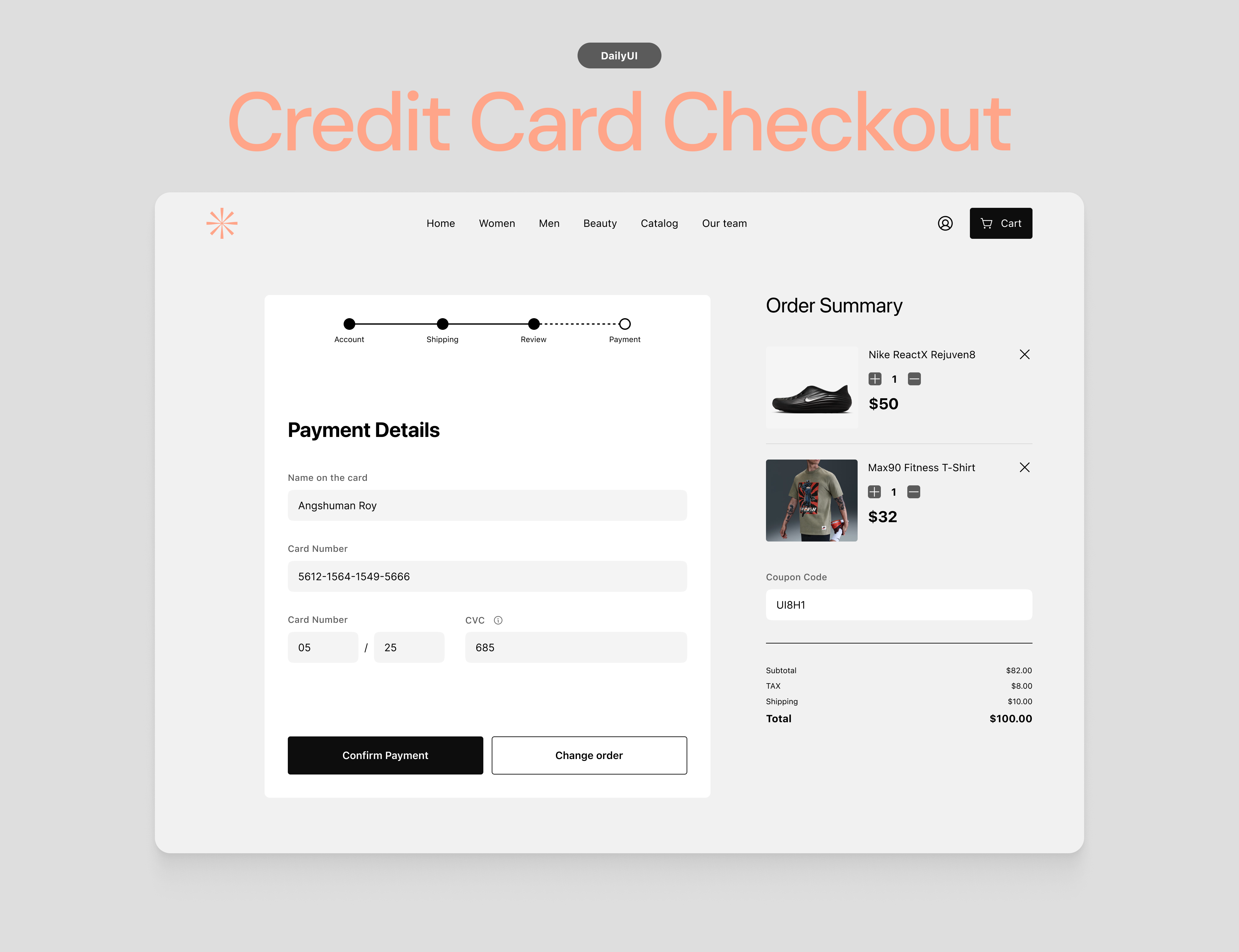 Credit Card Checkout - DailyUI #02 checkout clean credit card dailyui figma minimal ui