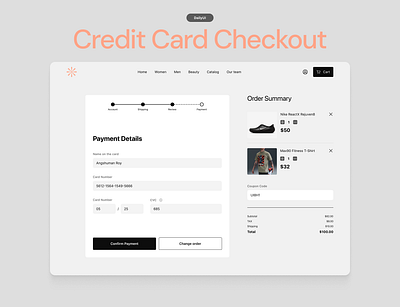 Credit Card Checkout - DailyUI #02 checkout clean credit card dailyui figma minimal ui