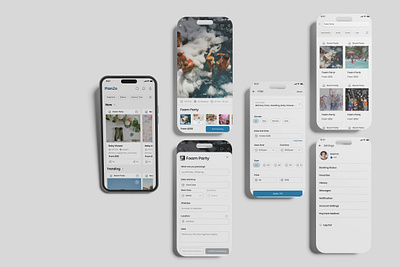 Event Planning App - PlanZo booking checkout event event planning eventapp eventmanagement eventplanner graphic design illustration interaction management mobileapp moderndesign planning productdesign ui ux