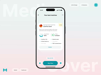 MediCover – Medical Insurance App UI Design ai app app screen budget app health app health ui healthcare healthcare app insurance app insurance dashboard insurance landing page insurance logo insurance website medical app medical dashboard medical ui medical web app mobile app mobile app design mobile app ui