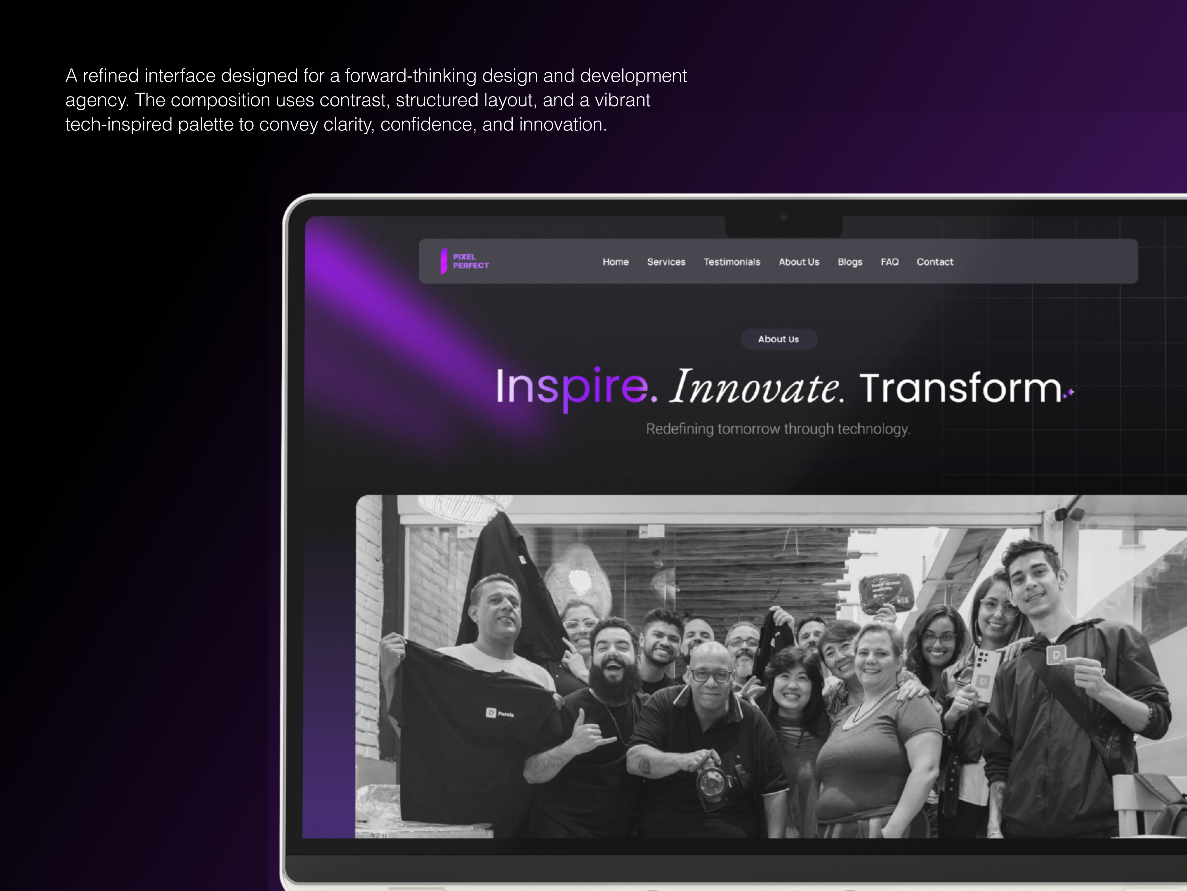 "About Us" page design for Design & Dev Agency 3d animation branding design graphic design illustration logo motion graphics ui vector