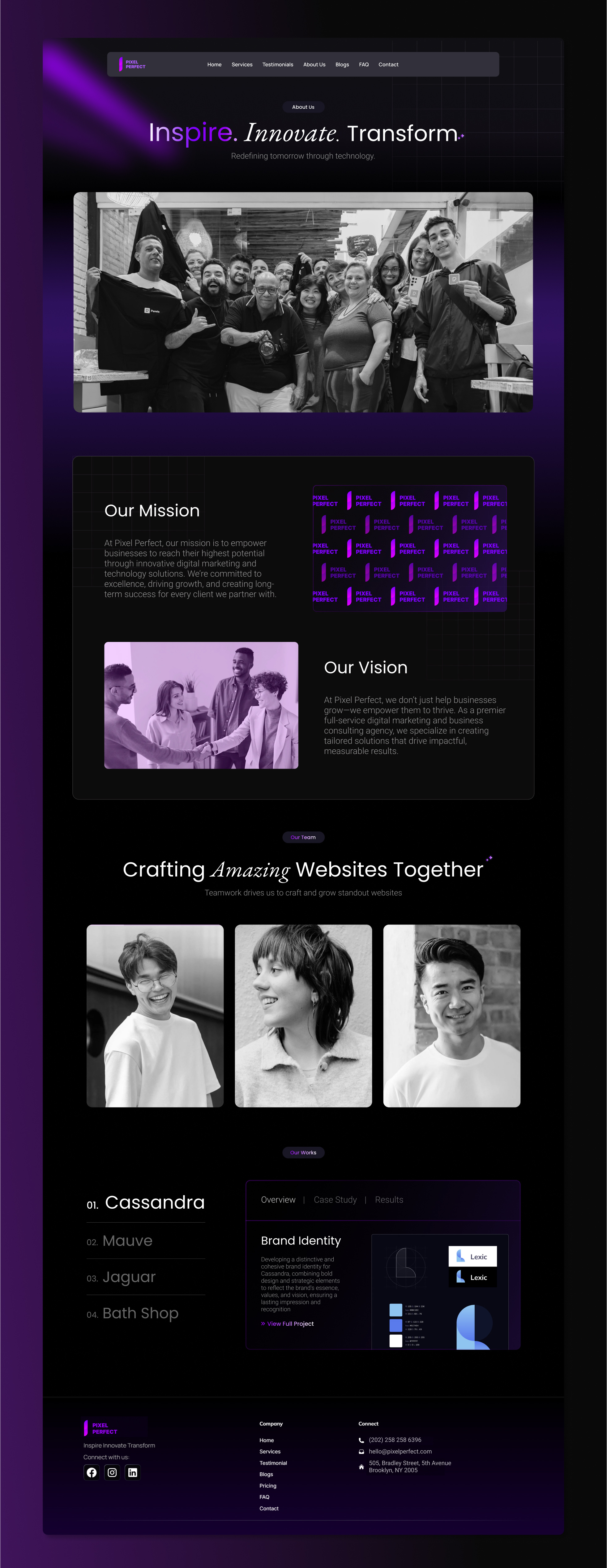 Example of About Us Page Design For Design Agency 