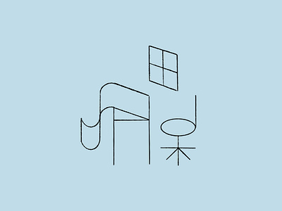 Line Art Creative Workflow Illustration abstract chair creative space design design studio designer setup drawing desk furniture geometric graphic design illustration line art minimalist modern office room simple simplicity workspace