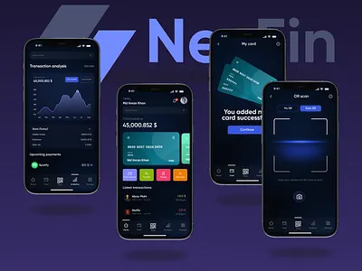 Fintech Mobile App – Modern Money, Made Simple app design card add design figma fin fintech mobile app illustration mobile app mobile app design nexfin ui ui design user centric user experience uxui