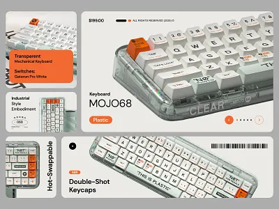 Keyboard Mojo68 bento graphic design keyboard minimalism store ui