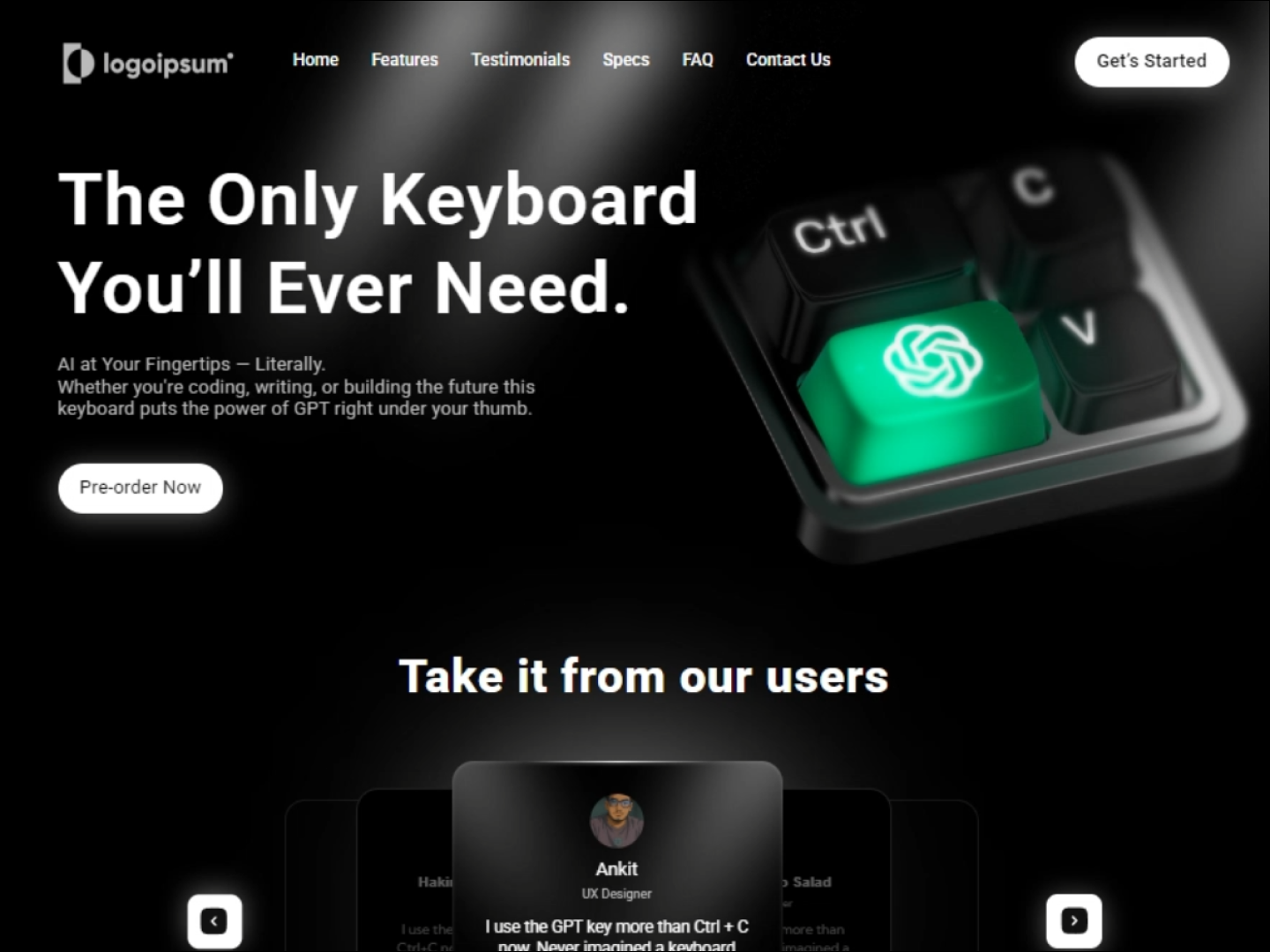 Example of Saas Landing Page Design