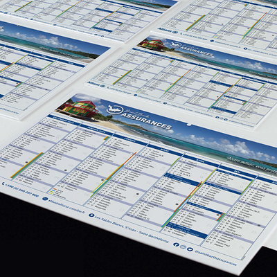 📅 Saint Barth Assurance — Calendriers — 2022 (années suivantes) adobe branding calendar design graphic design illustrator