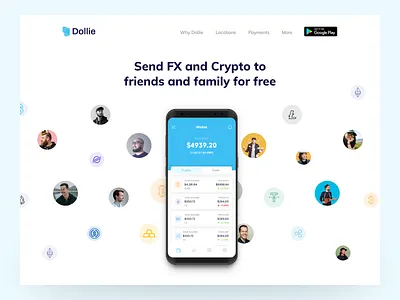 Dollie - Landing Page crypto fintech homepage landing page marketing web3