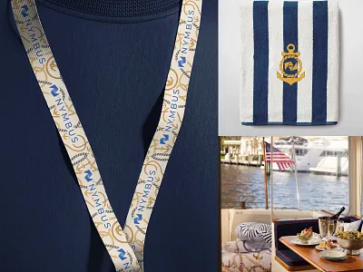 Nymbus Yacht Excursion anchor art direction branding design lanyard nymbus towel yacht