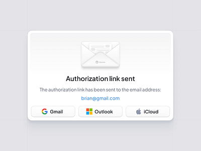 Authorization Window with Quick Links app authorization clean creative design modal popup ui ux web