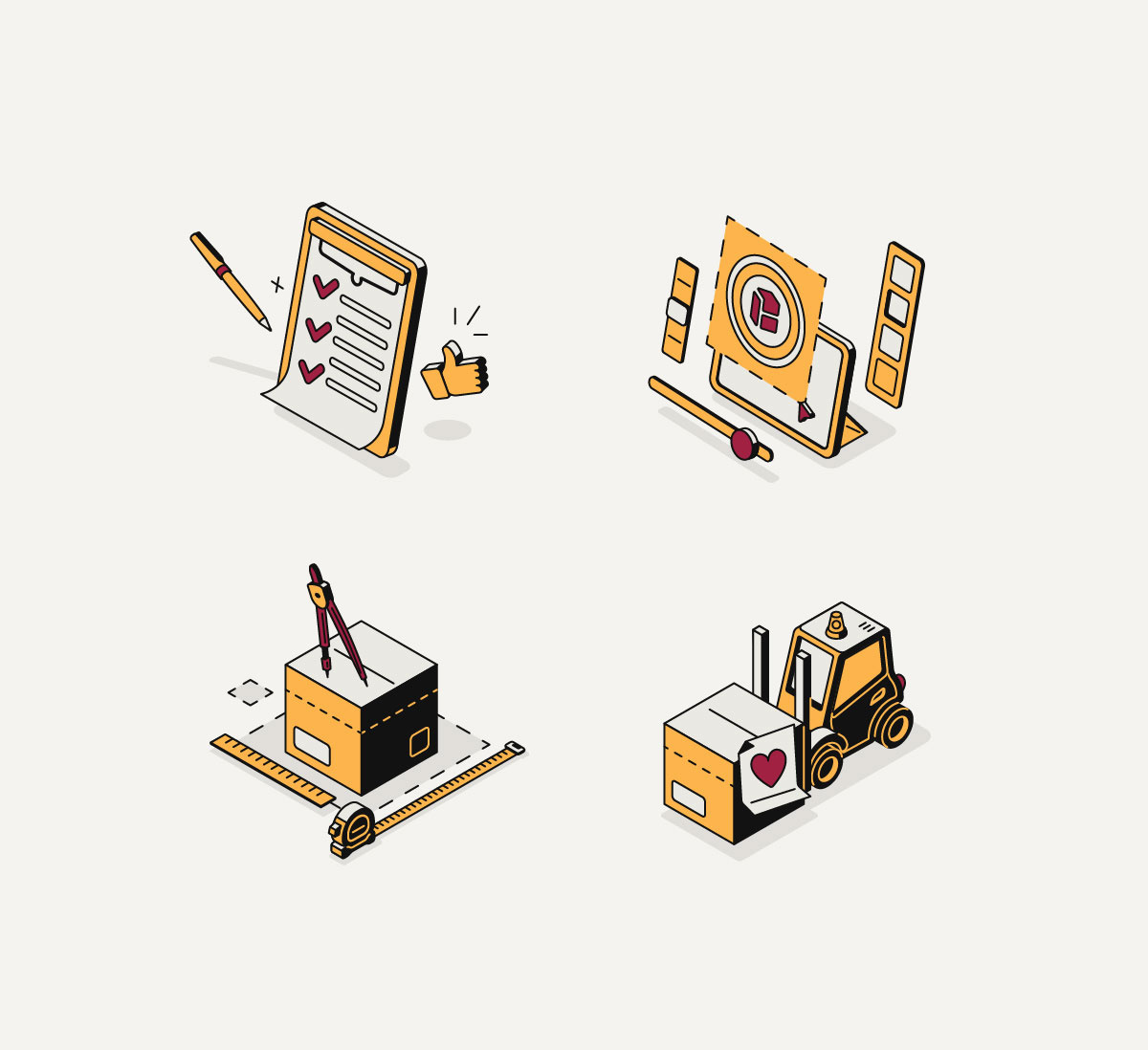 Animations and illustrations for Primepackaging.com📦 2d animation art creative design ill illustration isometric ui vector
