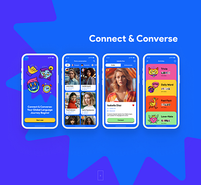 Mobile app / Connect & Converse mobile app ui ux