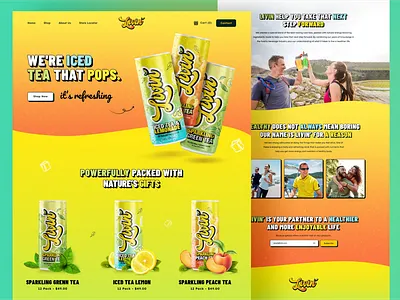 Iced Tea Website Design and Shopify Development in eCommerce drink ecommerce fitness food health healthcare juice landing page landing page design lifestyle natural orangic product design product page shopify design vibrant web design website design