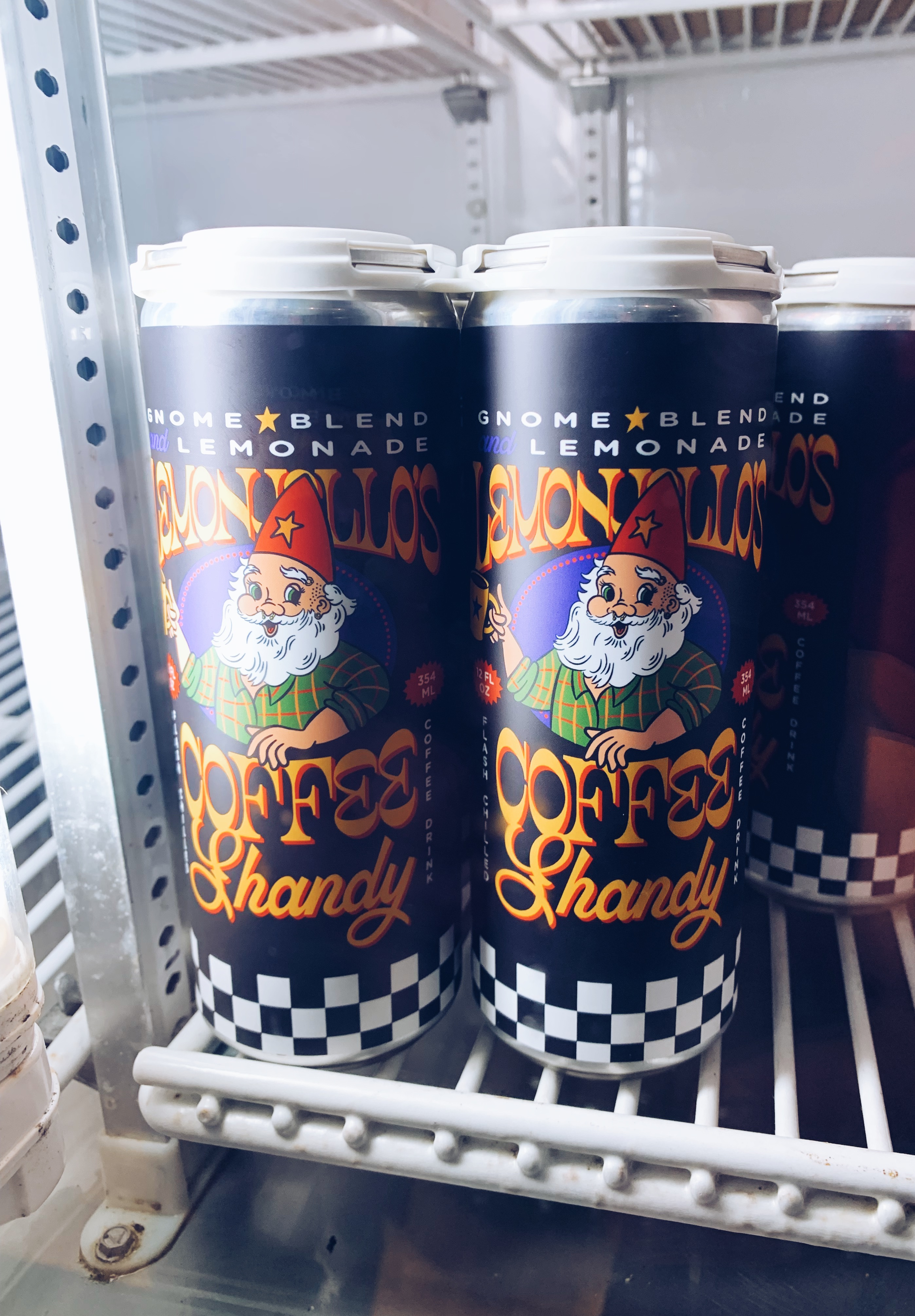 Gnome Blend Shandy Cans cafe can century coffee gnome lemon lettering mid packaging shandy vintage