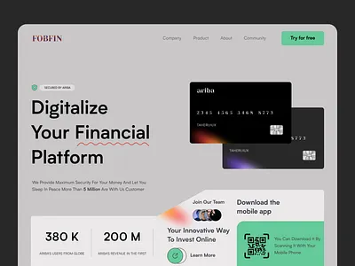 Digital Banking Landing Page Website bank bank card banking banking app design digital banking finance finance app financial fintech home page mobile banking money ui ux web web design website