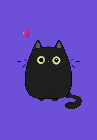 Cat with a heart children’s book illustratio 3d animation branding graphic design motion graphics ui