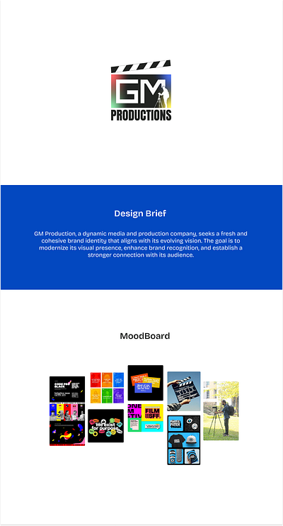 Brand Identity for GM Production, a Film Production House brand brand identity branding film production graphic design logo logo design ui ux