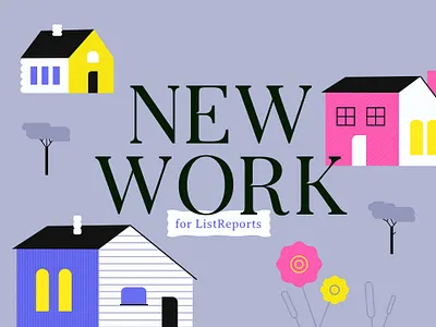 New work for ListReports (Dez 2022) clientwork colourful digital illustration freelanceillustration house illustration katycreates photoshop realestate vectorillustration