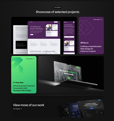 MyPagesLab // Agency Website: Projects agency agency landing page agency webiste case study case study section dark mode design agency minimalist our projects portfolio portfolio design portfolio website premium showcase ui website design