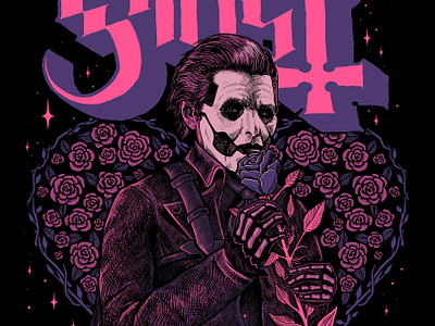 Ghost Valentines art band cardinal copia drawing ghost illustration papa emeritus roses tobias forge valentines