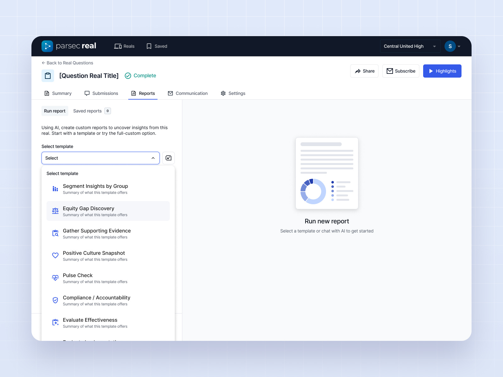 Example of Parsec Real AI Reports (Concept)