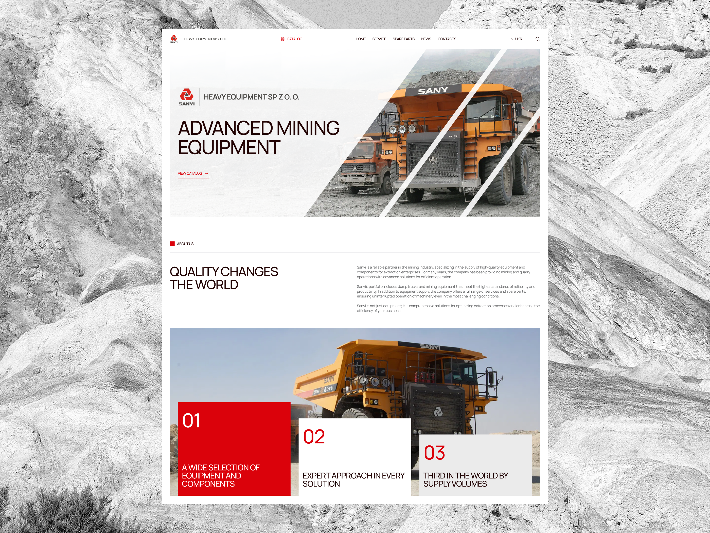 HEAVY EQUIPMENT engineering ui ux web design