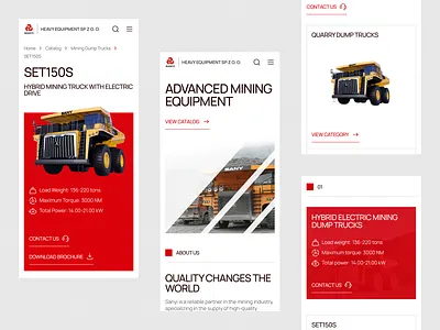 HEAVY EQUIPMENT mobile adaptation mobile design ui ux